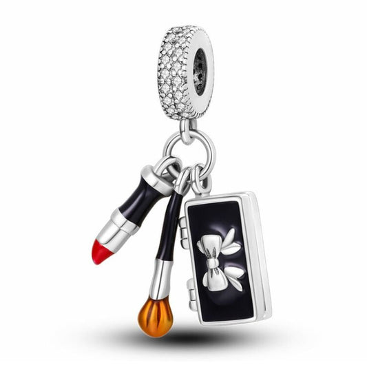 Cosmetic Charm Sterling Silver S925 Lipstick Brush Make Up