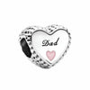 Dad Charm Love Heart Pink Heart Family Bumpy Edge