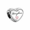 Daughter Charm Love Heart Pink Heart Family Bumpy Edge