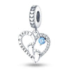 Baby Boy Silver Charm Love U Forever Footprints Blue