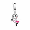 Pink Flamingo Charm Bird Pink Love Heart