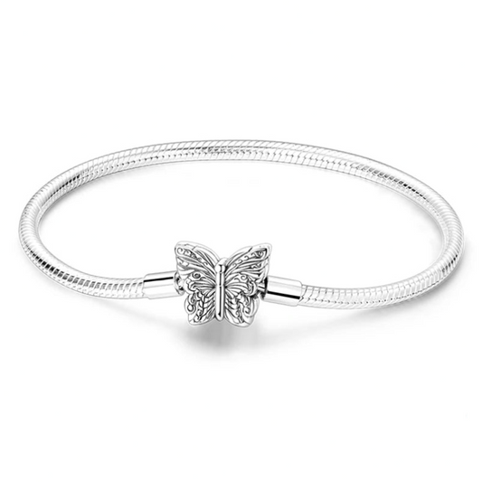 Charm Bracelet with Butterfly Clasp