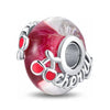 Cherry Charm Fruit Red Clear Glass Bead