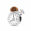 Clock Silver Charm Brown Snail Slow Time O'clock