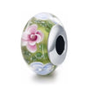 Floral Charm Green Pink Blue Garden Glass Bead