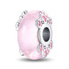 Floral Pink Charm Luminous Glass Bead