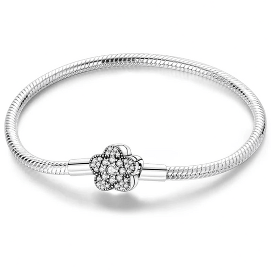 Charm Bracelet with Flower Clasp