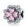 Pink Flower Charm Pretty Love Heart