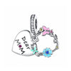 Dear Mom Charm Butterfly Flower Wreath Mother