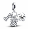 Best Friend Charm Pawprint Dog Bone