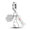 I Love My Dog Charm Pet Pawprint Bone Heart