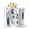 M Letter Charm Initial Crown Alphabet Gold Colour