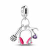 Microphone Charm Headset Music Note Purple and Pink