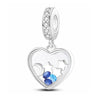 Moon and Stars Charm Love Heart Blue