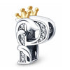 P Letter Charm Initial Crown Alphabet Gold Colour