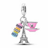 Paris France Charm Macaroons Teacup Eiffel Tower