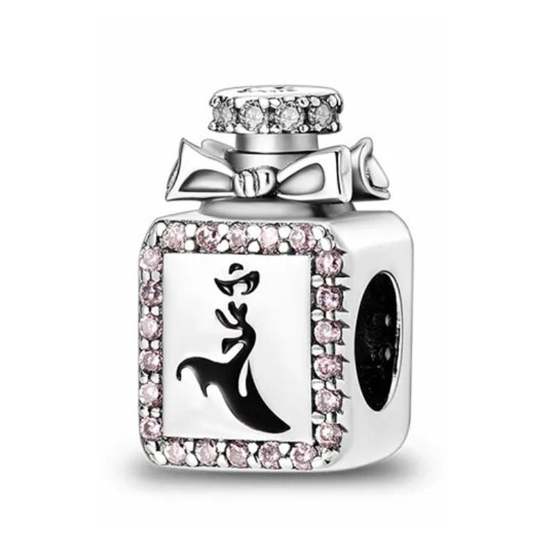 I Love Perfume Silver Charm Pink Bottle Beauty Accessories