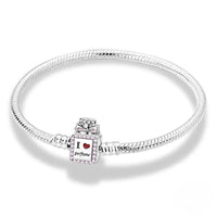 DIY Sterling Silver Plated Charm Bracelet with Perfume Bottle Clasp Beauty Pink