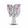 Pink Purple Butterfly Charm Dangling Flower