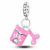 Pink Earphones Charm Cat Ears Pawprints