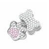 Pink Pawprint Charm Dog Bone