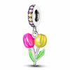 Pink Tulip Silver Charm Yellow Flower Garden