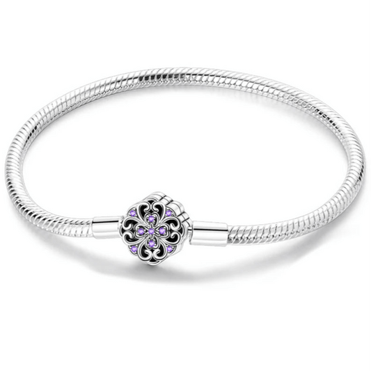 Charm Bracelet with Purple Clasp