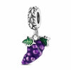 Purple Grapes Charm Fruit Green Vine Leaves