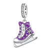 Purple Ice Skates Charm Winter Snowflake