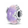 Purple Charm Pink Speckled Glass Bead