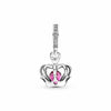 Queen Princess Crown Charm Pink Gem Dangle