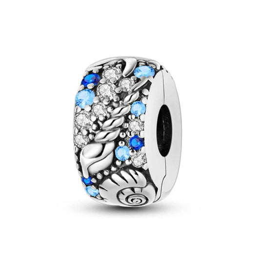 Ocean Clasp Shell Blue Sterling Silver S925