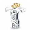 T Letter Charm Initial Crown Alphabet