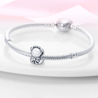 Teddy Bear Sterling Silver Plated Charm Peek a Boo Heart
