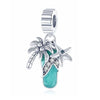 Turquoise Flip Flop Charm Palm Tree Starfish Thongs