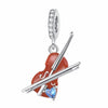 Violin Charm Blue Love Heart Musician Music Lover