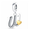 W Initial Charm Alphabet Letter Love Heart