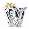 W Letter Charm Initial Crown Alphabet