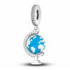 Blue World Globe Charm Travel Geography