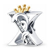 X Letter Charm Initial Crown Alphabet