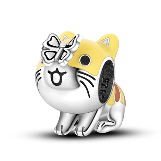 Yellow Hamster Sterling Silver Plated Charm Butterfly