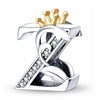 Z Letter Charm Initial Crown Alphabet