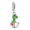 Baby Dinosaur Charm Red Broken Egg Shell