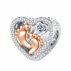 Baby Footprints Charm Love Heart Baby Shower Gift