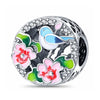 Blue Bird Charm Pink Flowers Springtime Nature