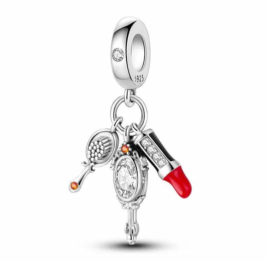 Brush Mirror Red Lipstick Charm Beauty Accessories