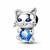 Cute Cat Charm Blue Love Heart Pet