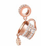 Dripping Coffee Cup Charm Coffee Lovers Mug Rose Gold Color