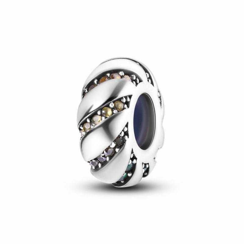 Colorful Sterling Silver Plated Charm Swirl Design