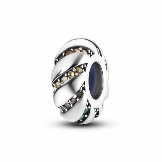Colorful Sterling Silver Plated Charm Swirl Design
